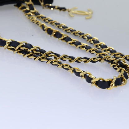 CHANEL Matelasse Chain Shoulder Bag Lamb Skin Navy CC yk12992