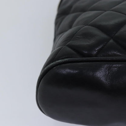 CHANEL Matelasse Chain Shoulder Bag Lamb Skin Black CC yk13018