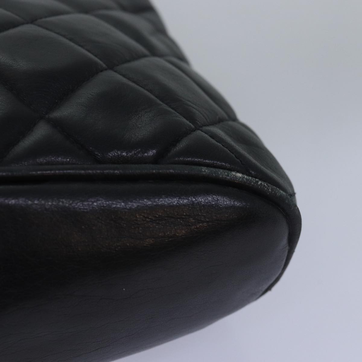 CHANEL Matelasse Chain Shoulder Bag Lamb Skin Black CC yk13018