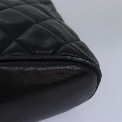 CHANEL Matelasse Chain Shoulder Bag Lamb Skin Black CC yk13018