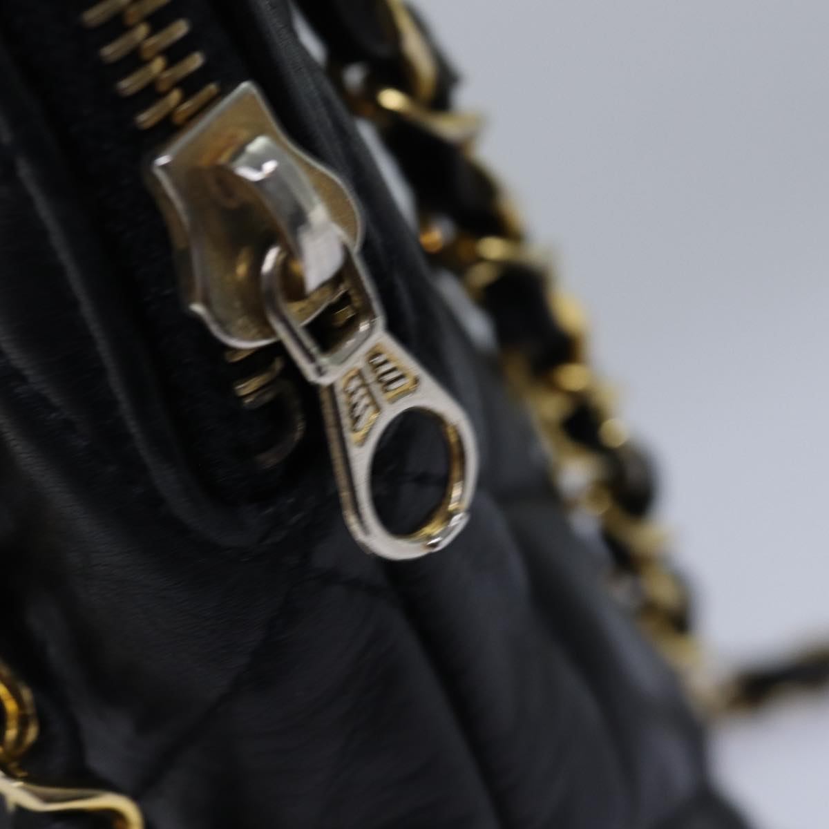 CHANEL Matelasse Chain Shoulder Bag Lamb Skin Black CC yk13018
