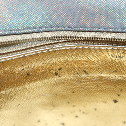 CHANEL Turn Lock Chain Hand Bag Suede Gold Tone CC yk13693