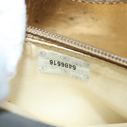 CHANEL Turn Lock Chain Hand Bag Suede Gold Tone CC yk13693