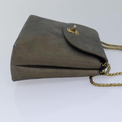 CHANEL Turn Lock Chain Hand Bag Suede Gold Tone CC yk13693