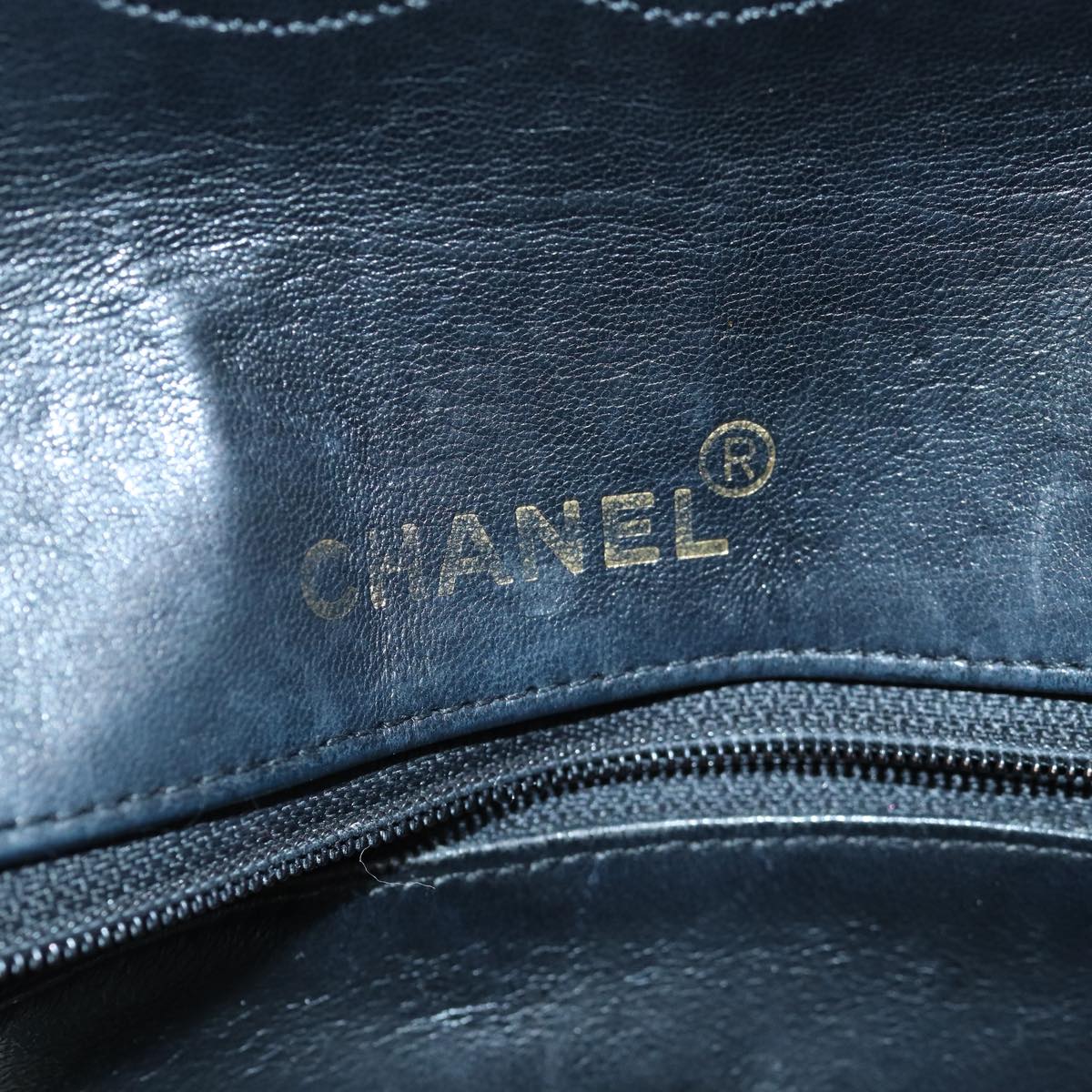 CHANEL Matelasse Turn Lock Chain Bag Lamb Skin Black White CC yk13824