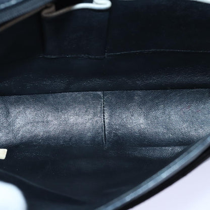 CHANEL Matelasse Turn Lock Chain Bag Lamb Skin Black White CC yk13824