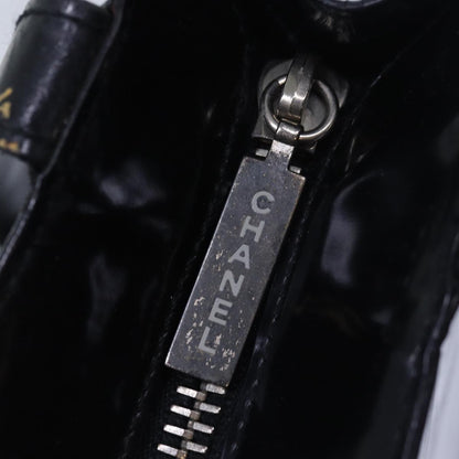 CHANEL Tote Bag Enamel Black CC yk13900