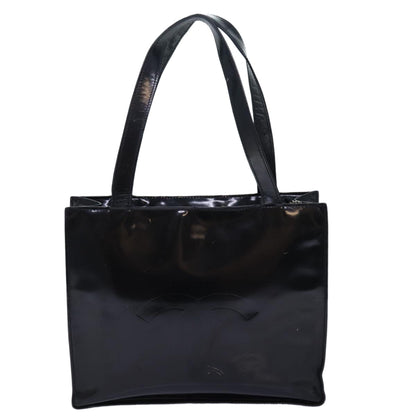 CHANEL Tote Bag Enamel Black CC yk13900