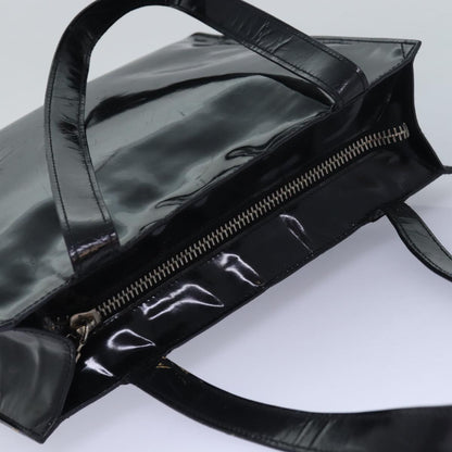 CHANEL Tote Bag Enamel Black CC yk13900