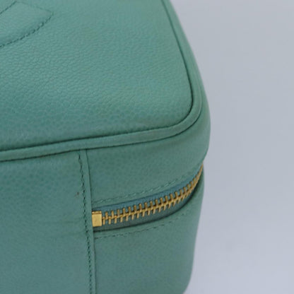 CHANEL Vanity COCO Mark Hand Bag Caviar Skin Emerald Green CC yk13974A