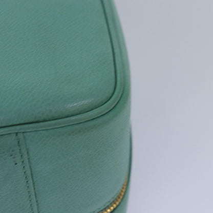 CHANEL Vanity COCO Mark Hand Bag Caviar Skin Emerald Green CC yk13974A