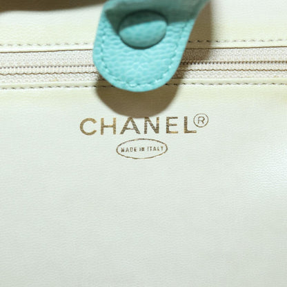 CHANEL Vanity COCO Mark Hand Bag Caviar Skin Emerald Green CC yk13974A