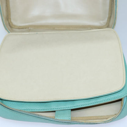 CHANEL Vanity COCO Mark Hand Bag Caviar Skin Emerald Green CC yk13974A