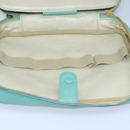 CHANEL Vanity COCO Mark Hand Bag Caviar Skin Emerald Green CC yk13974A
