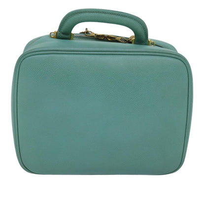 CHANEL Vanity COCO Mark Hand Bag Caviar Skin Emerald Green CC yk13974A