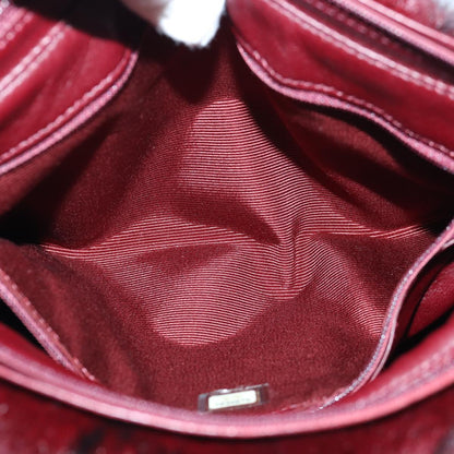 CHANEL COCO Mark Chain Hand Bag Canvas Wine Red CC yk13976A