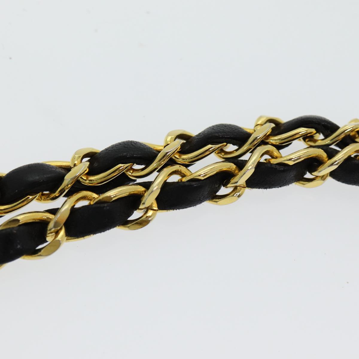 CHANEL Matelasse 25 Turn Lock Chain Hand Bag Lamb Skin Black CC yk14030A