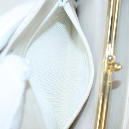 CHANEL V Stitch Chain Hand Bag Leather White CC yk14103