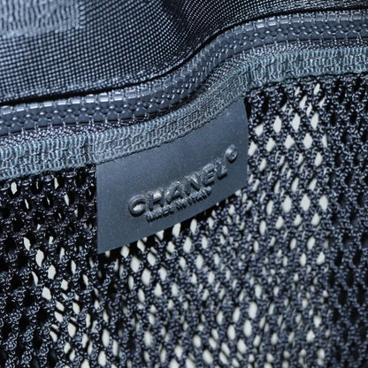 CHANEL Sports Tote Bag Nylon Black Gray CC yk14152