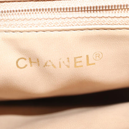 CHANEL V Stitch Hand Bag Leather 2way Beige Gold CC yk14320