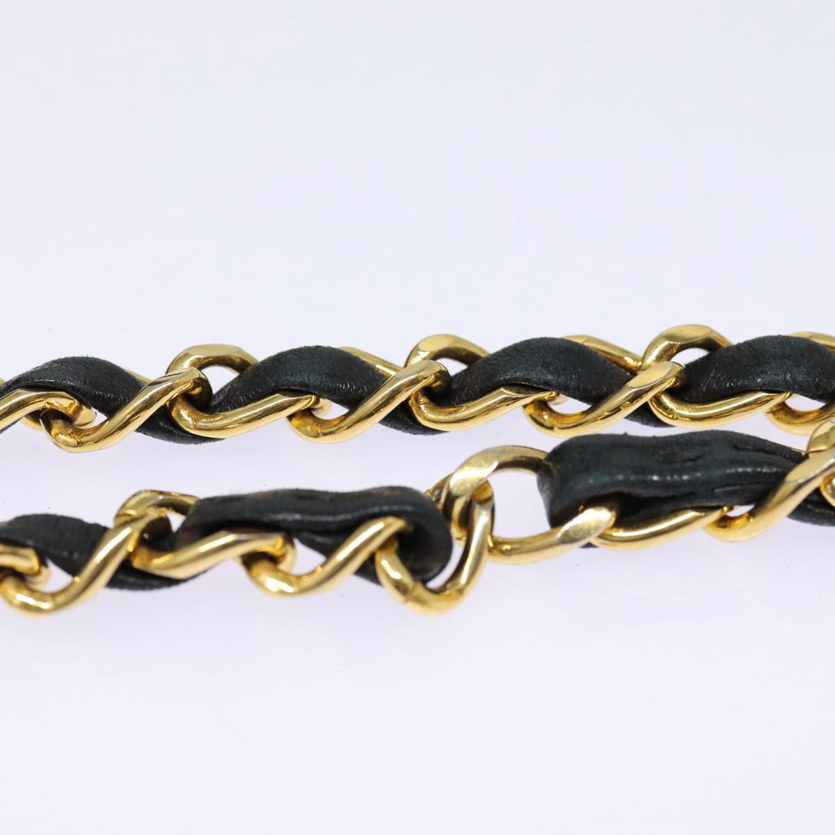 CHANEL Matelasse Turn Lock Chain Hand Bag Lamb Skin Black Gold CC yk14333A