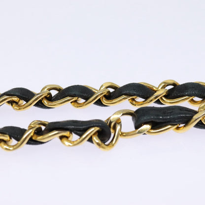 CHANEL Matelasse Turn Lock Chain Hand Bag Lamb Skin Black Gold CC yk14333A