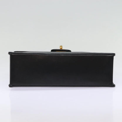 CHANEL Matelasse Turn Lock Chain Hand Bag Lamb Skin Black Gold CC yk14333A