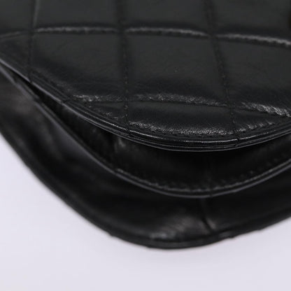 CHANEL Matelasse Turn Lock Waist bag Leather Black Gold CC yk14337