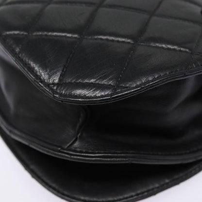 CHANEL Matelasse Turn Lock Waist bag Leather Black Gold CC yk14337