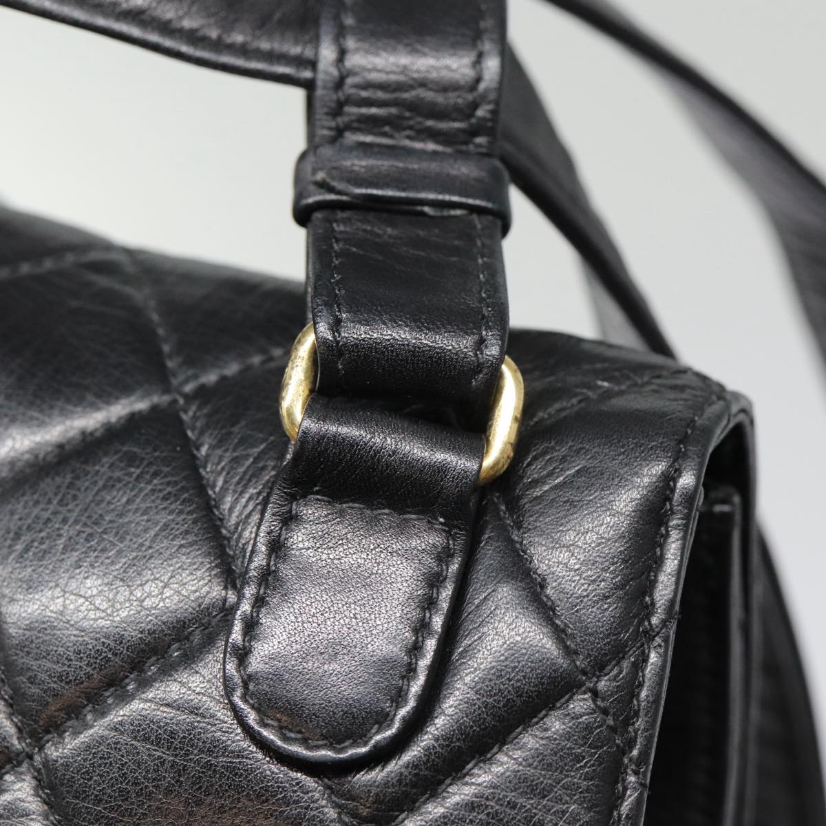 CHANEL Matelasse Turn Lock Waist bag Leather Black Gold CC yk14337