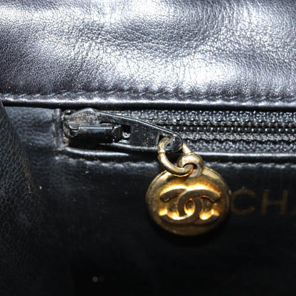 CHANEL Matelasse Turn Lock Waist bag Leather Black Gold CC yk14337