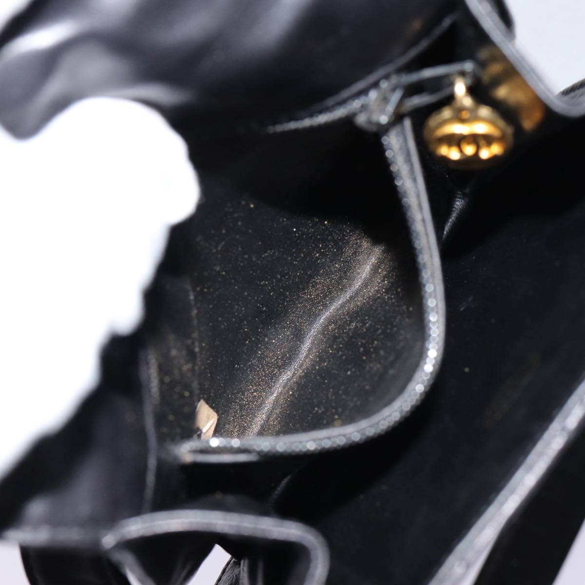 CHANEL Matelasse Turn Lock Waist bag Leather Black Gold CC yk14337