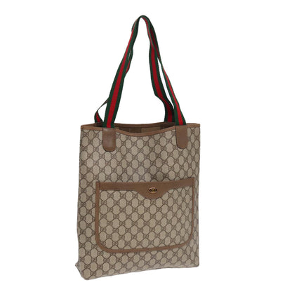 GUCCI GG Supreme Web Sherry Line Tote Bag PVC Beige Red 39 02 003  14357