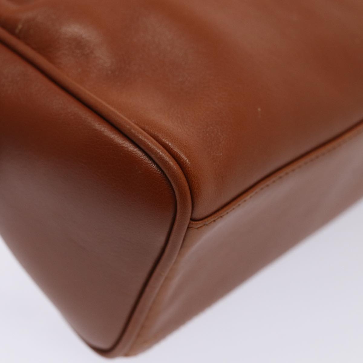 GUCCI Bamboo Hand Bag Leather 2way Brown Gold 007 3444 0232  14371