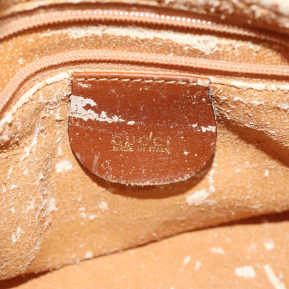 GUCCI Bamboo Hand Bag Leather 2way Brown Gold 007 3444 0232  14371