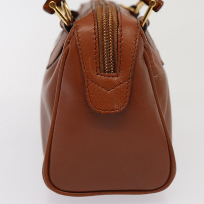 GUCCI Bamboo Hand Bag Leather 2way Brown Gold 007 3444 0232  14371