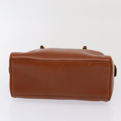 GUCCI Bamboo Hand Bag Leather 2way Brown Gold 007 3444 0232  14371