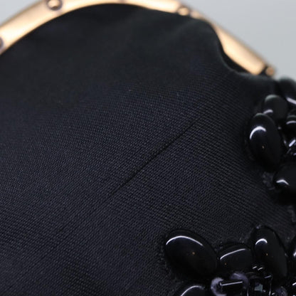 GUCCI Bamboo Beads Chain Purse Pouch Canvas Black 125587  14373