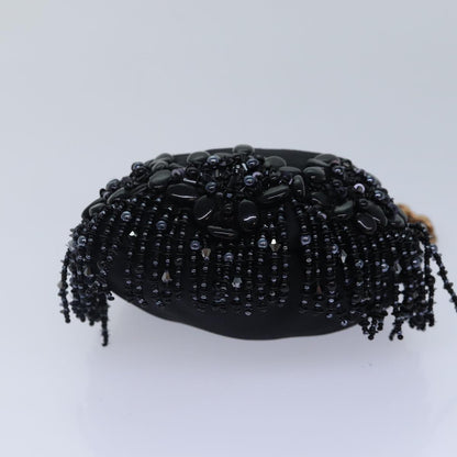 GUCCI Bamboo Beads Chain Purse Pouch Canvas Black 125587  14373