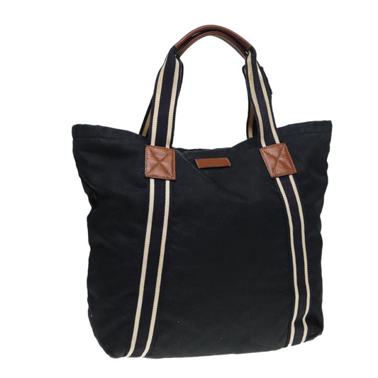 GUCCI GG Canvas Tote Bag Black Navy 189669  14419