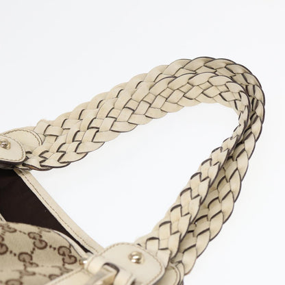 GUCCI GG Canvas Horsebit Tote Bag Beige Silver 137621  14424