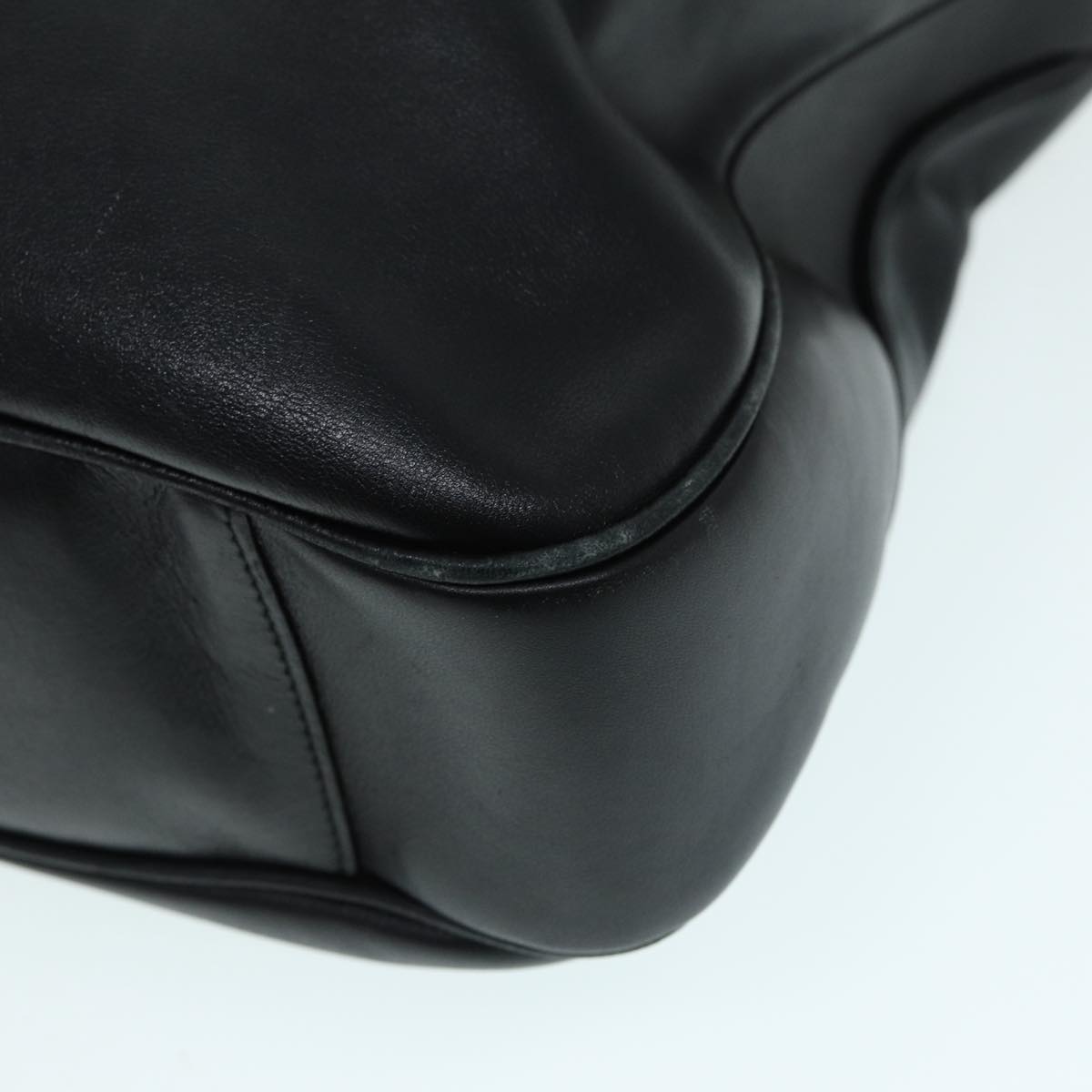 GUCCI Bamboo Hand Bag Leather Black Gold 001 3754 1577  14446