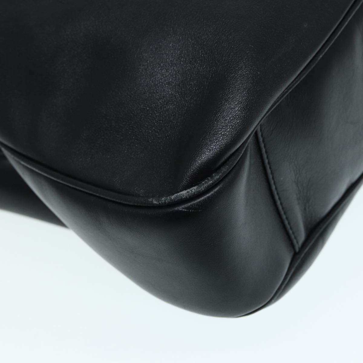 GUCCI Bamboo Hand Bag Leather Black Gold 001 3754 1577  14446