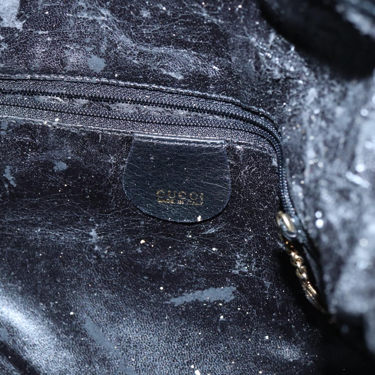 GUCCI Bamboo Hand Bag Leather Black Gold 001 3754 1577  14446