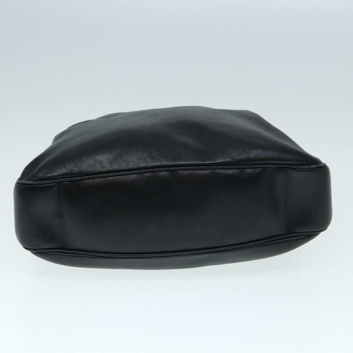GUCCI Bamboo Hand Bag Leather Black Gold 001 3754 1577  14446