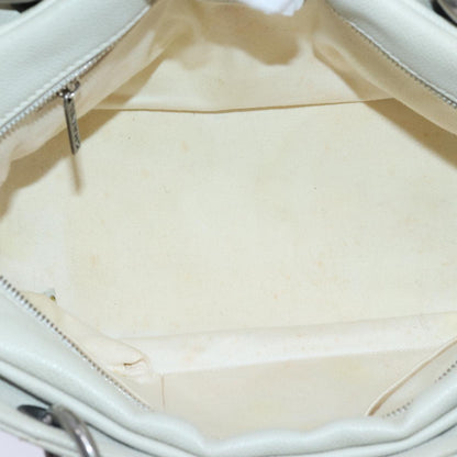 CHANEL Matelasse Chain Shoulder Bag Caviar Skin White Silver CC yk14601