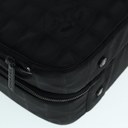 CHANEL New Travel Line Travel Case Nylon Black CC yk14766