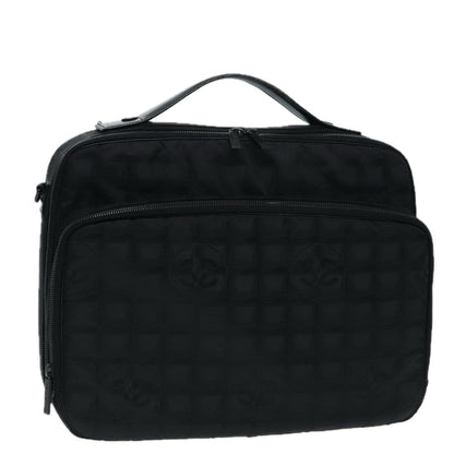 CHANEL New Travel Line Travel Case Nylon Black CC yk14766