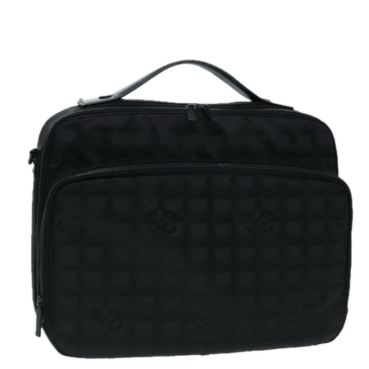 CHANEL New Travel Line Travel Case Nylon Black CC yk14766