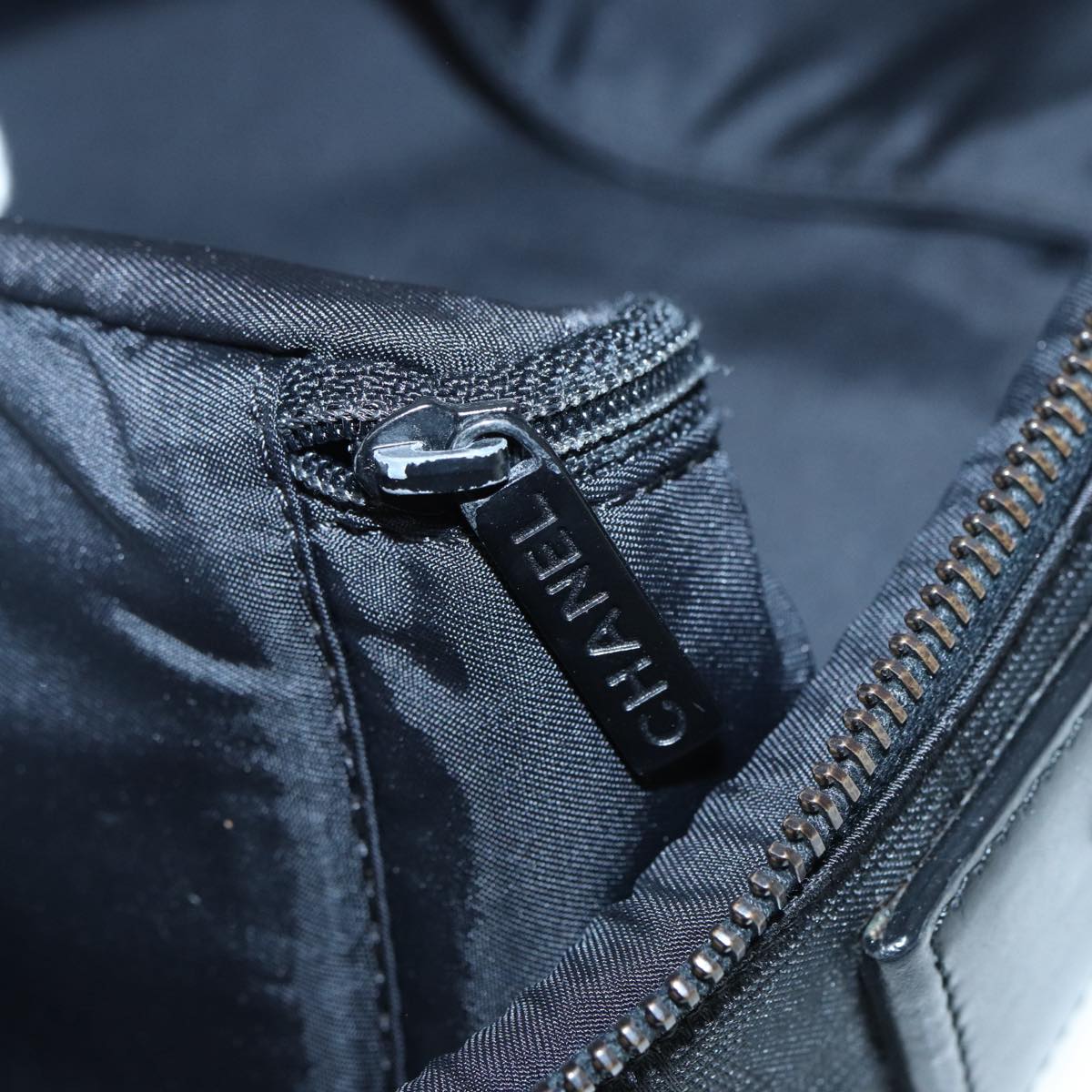 CHANEL New Travel Line Travel Case Nylon Black CC yk14766